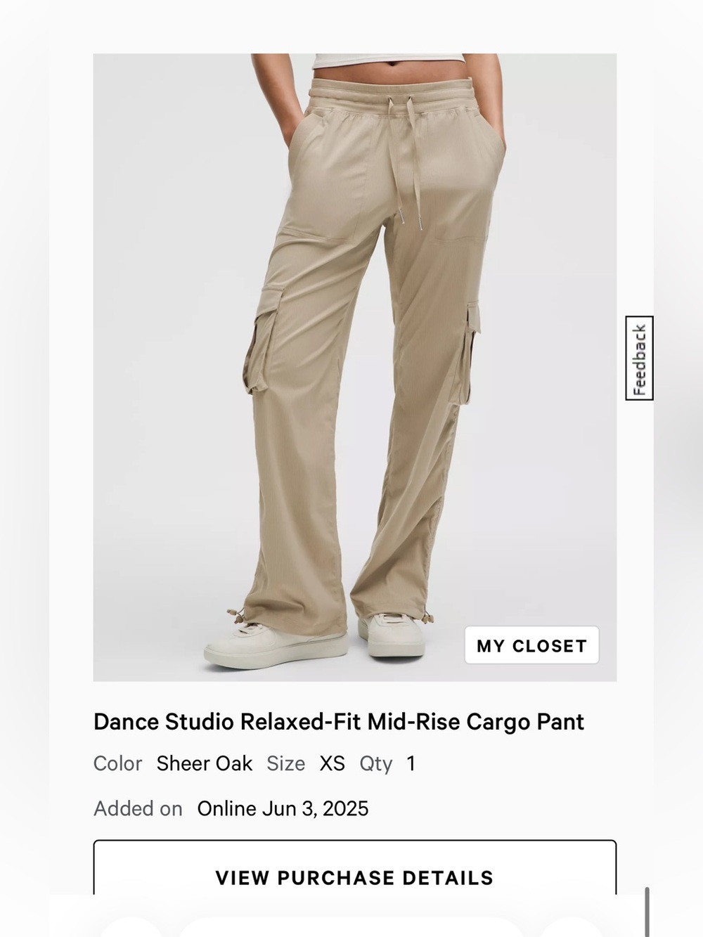 Lululemon dance studio cargo